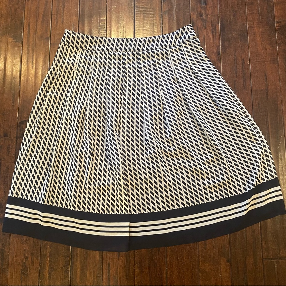 Navy and White Patterned Talbots Skirt